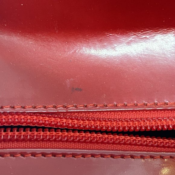 Christian Dior Handbag Cannage Enamel Red Women's - Picture 8 of 16